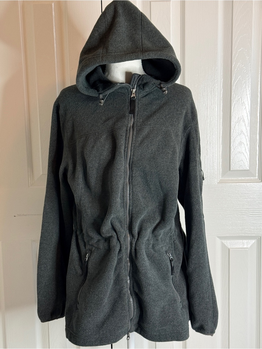 Lands’ End Polartec Aircore 200 Fleece Hoodie Jacket Gray Large